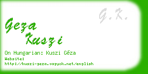 geza kuszi business card