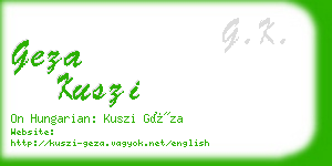 geza kuszi business card